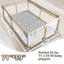 Baby Play Mats for Floor, 71”x59” Upgraded Thickness & Larger Super Soft Playmat for Babies and Toddlers, Foldable Washable, Upgrade Anti-Slip Crawling Mat for Playpen(Boho Gray) by TinyTreasures Baby Boutique