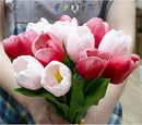Buart Artificial Tulip in Bulk for Home Kitchen Wedding Bridal Bouquet,Fake Flowers for Valentine's Day Mother's Day Easter Table Centerpieces Decorations(Large Size,Multi Pink,Real-Touch,12pcs) by CozyNest Decor