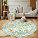 Wonnitar Washable Floral Round Rug, 6ft Sage Green Round Area Rugs for Bedroom Nursery, Boho Non-Slip Indoor Large Circle Carpets for Dining Room Living Room Kids Playroom by TinyTreasures Baby Boutique