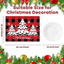 Christmas Placemats Set of 6 Red and Black Plaid Table Mats Plastic Xmas Recyclable Place Mats Washable Holiday Table Decoration for Indoor Outdoor Christmas Party Kitchen Dining by CozyNest Decor