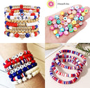2480pcs President's Independence Day Polymer Clay Beads Charms Friendship Bracelet Necklace Earring Jewelry Making kit, Accessories for Arts Crafts DIY Birthday Gifts for Girls Children American Flag by TinyTreasures Baby Boutique