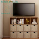 12-Cube Storage Shelf Bookcase - Wooden 3-Tier Floor Standing Open Bookshelf for Home and Office, Display Cabinet, Oak