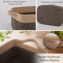 OIAHOMY 3 Pack Storage Baskets for Organizing, Woven Cotton Rope Basket for Shelves, Closet Organizer Bins with Handles, Rectangle Toy Organization, 13.78''×9.84''×5.5'', Brown & Black by TinyTreasures Baby Boutique