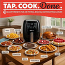 Gourmia Air Fryer Oven Digital Display 4 Quart Large AirFryer Cooker 12 1-Touch Cooking Presets, Black and Stainless Steel Accents Fry Force GAF486 by CozyNest Decor