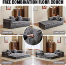 Convertible Sleeper Sofa Bed, Compression Folding Sofa with Pillow, No Assembly Required, Shape Frame, Floor Sofas Lounge Couch for Living Room, Bedroom, Small Spaces(Chenille, 77''W, Dark Grey) by CozyNest Decor