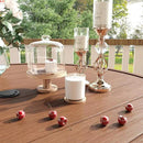VICLLAX 53" Outdoor Round Patio Table for Lawn Garden, All Weather Metal Round Patio Dining Table with Adjustable Umbrella Hole, Patio Table for 8 Person, Walnut Tabletop by GreenHaven Gardens