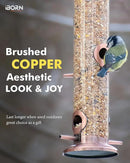 iBorn Metal Bird Feeders Metal Bird Feeder Copper for Outdoors Hanging All Metal Copper Finishing 14 Inch 4Port(Seed is not Included) by CozyNest Decor