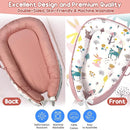 Baby Lounger - Baby Lounger for Newborn 0-24 Months, Breathable, Soft Cotton Baby Nest, Portable Infant Lounger for Home & Travel, Newborn Essentials Gift (Pink Deer) by TinyTreasures Baby Boutique