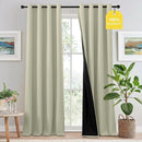NICETOWN 100% Blackout Curtains 96 inches Long, Grommet Lightweight Easy to Install Portable Blackout Curtains Energy Saving Shades for Living Room/Bedroom, Muted Beige, W52 x L96, 2 Panels by TinyTreasures Baby Boutique