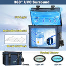 UVC Sanitizer Box Ozone Free with Timer, Portable Large Cleaner Bag with USB Port, UV Light Blue Tote for Mask, Cell Phone, Baby Bottle, Key, Towel 12L/3.17 gal by TinyTreasures Baby Boutique