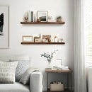 Floating Wall Shelves 2-Pack - 24-Inch Rustic Brown Wooden Shelves for Storage and Décor, Easy Installation for Living Room, Bedroom, and Kitchen by CozyNest Decor