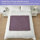 Bigacogo Chunky Knit Throw Blanket for Couch, 40x40 inches, 100% Hand Knitted with Thick Jumbo Chenille Yarn, Cozy Soft Large Rope Knot Cable Crochet Blankets for Sofa Bed Living Room, Winter Grape by CozyNest Decor
