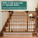 BABELIO 29-48" Metal Baby Gate with Brown Wood Pattern, Auto Close Dog Gate for The House, Stairs and Doorways, Pressure Mounted Pet Gate with Door, Safety Gate for Child and Pets by TinyTreasures Baby Boutique