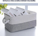 Fabric Storage Bins 12x8x5 inch [6-Pack] with Rope Handles - Decorative Baskets for Organizing by TinyTreasures Baby Boutique