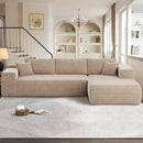 104" Cloud Sectional Couches for Living Room,L Shaped Boneless Couch in A Box,Sleeper Sofa with Comfy Chaise No Assembly Required,Camel by CozyNest Decor