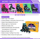 Nattork Blade Roller Skates for Boys with Light Up Wheel, Outdoor & Indoor Illuminating Black Inline Skates for Boys Little Kids Toddler Ages 5-8 4 5 6, Beginners by TinyTreasures Baby Boutique
