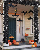 Lvydec 2 Pack Black Halloween Fall Maple Garland - 5.9ft/Piece Artificial Hanging Fall Leave Vines Garland Autumn Decor for Thanksgiving Home Wedding Party by CozyNest Decor