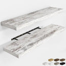 RICHFOCUS 48Inch Floating Shelves for Wall 2 Pack Shelves for Bedroom|Kitchen|Bathroom Wall Mounted Rustic Distressed Wood Floating Shelf with Invisible Brackets for Books|Storage|Decor, Rustic by CozyNest Decor
