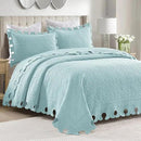 MarCielo 3-Piece 100% Cotton Oversized Bedspread Lightweight Quilt Coverlet Embroidery Farmhouse Bedding Set (TW Mint Green Blue, Oversized Queen (100"x106")) by CozyNest Decor