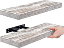 Sorbus Floating Shelves, Wall Shelves for Bedroom, Kitchen, Living Room, Bathroom Shelves Over The Toilet, Office, Home Decor, Farmhouse, 16 Inch Wall Mounted Rustic Floating Shelves for Wall, 2 Pack by CozyNest Decor