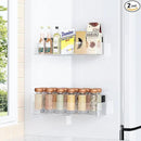 Magnetic Spice Rack for Refrigerator, Kitchen Organizer and Storage Shelf, Clear(2 Pack) by CozyNest Decor