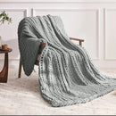 Chunky Knit Throw Blanket, 40''*50'' Knitted Throw Chenille Yarn for Bed Couch, Handmade Light Grey Crochet Big Thick Blanket, Machine Washable Cute Comfy Blanket for Home Decor by CozyNest Decor