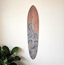 Wooden Surfboard Wall Decor Growth Chart - Surf Board Wall Decor for Kids Room, Wooden Growth Chart for Wall, Surfboard Wall Art, Surfboards for Decoration - Blue Wave (9.5"x 45") by TinyTreasures Baby Boutique