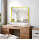 Gold Bathroom Mirror, 30x36 Inch Rectangular Framed Mirror, Large Wall Mounted Bathroom Vanity Mirror Over Sink for Bedroom,Restroom, Living Room, Hangs Vertically or Horizontally by CozyNest Decor
