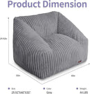 HABUTWAY Bean Bag Chair, Giant Bean Bag Chairs for Adults and Kids, Bean Bag Sofa, Lazy Floor Sofa, Faux Fur Beanbag Chair with Armrests for Living Room Bedroom (Grey) by CozyNest Decor