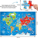 Jumbo Floor Puzzle for Kids,World Map Jigsaw Geography Puzzles,48 Piece Globe Atlas Puzzle with Continents,United States Puzzle for Ages 3-5,Preschool Learning Toys Gift for 4-8 Years Old by TinyTreasures Baby Boutique