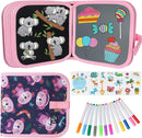 Erasable Doodle Set for Kids - Magic Drawing Book With 12 Watercolor Pens, 14 Page Reusable Writing Painting Set, Road Trip Car Game for Boys and Girls (Koala) by TinyTreasures Baby Boutique