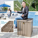 50 Gallon Deck Box Large Outdoor Storage for Patio Furniture,Outdoor Cushions,Garden Tools and Pool Supplies,Waterproof,Resin,Lockable(Grey) by CozyNest Decor