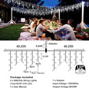 Icicle Christmas Lights, 98FT 1216 LED Icicle Lights for Outside with 228 Drops, 8 Modes Waterproof Twinkle String Lights for House Bedroom Wedding Holiday Decorations, White by GreenHaven Gardens