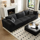 118" Cloud Couch Modular Sectional Sofa for Living Room,Modern Sofa with Deep Seat，3 Seater Boneless Couch,Comfy Upholstered Corduroy Couches for Apartment, Studio, Office,Bedroom，Black by CozyNest Decor