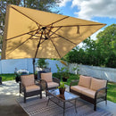 PURPLE LEAF 9 Feet Patio Umbrella Outdoor Cantilever Square Umbrella Aluminum Offset Umbrella with 360-degree Rotation for Garden Deck Pool Patio, Beige by GreenHaven Gardens