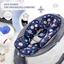 Pea Pod Baby Car Seat Head Support for Newborn, 2 in 1 Infant Car Seat Head Body Support for Boys Extra Soft Breathable Baby Car Seat Cushion Insert for Strollers, Swings, and Bouncers, Blue Space by TinyTreasures Baby Boutique