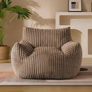 Giant Plush Bean Bag Chair for Adults with Armrests - Oversized Comfy Khaki Beanbag Lounge Lazy Floor Sofa Chair for Living Room, Bedroom & Dorm, Cozy Fluffy Single Cloud Mini Couch by CozyNest Decor