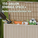 150GAL Brown Large - Capacity Outdoor Deck Box with Lock Hole – Waterproof, SGS - Certified UV Resistance, Ideal for Storing Patio Furniture Sets & Seasonal Decor, Hassle - Free Setup by GreenHaven Gardens