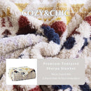 CASAAGUSTO Boho Sherpa Throw Blanket, Aztec King Size Blanket, Ultra Soft, Warm, Cozy, Plush, Thick Fleece Bohemian Throw Blanket for Couch, Bed, Sofa (Khaki 108 * 90 Inch) by CozyNest Decor