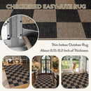 Lahome Checkered Easy Jute 3x5 Rug, Washable Rugs for Living Room Entryway Farmhouse Non Slip Black Outdoor Carpet, Checkerboard Indoor Door Mat for Entry Patio Deck by CozyNest Decor