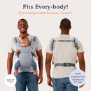 Beco Gemini Baby Carrier from Newborn to Toddler - Certified Ergonomic Newborn Baby Carrier for Infants and Children of 7-35 lbs - M Shape, Adjustable Seat, 100% Cotton (Grey) by TinyTreasures Baby Boutique