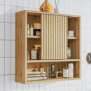 2 Pcs Bathroom Wall Cabinet Above Toilet Storage，Wall Mounted Storage with Adjustable Shelves, Space-Saving Modern Design for Bathroom & Laundry Room, Kitchen, Dining Room, Living Room by CozyNest Decor