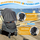 Orzbow 2-in-1 Baby Mosquito Net with UPF50+ Sunshade for Stroller, Breathable Stroller Mosquito Netting Privacy Cover with Two-Way Zipper & Storage Bag for Bassinet, Carrycot & Car Seat, Black by TinyTreasures Baby Boutique