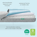 Newton Baby Crib Mattress and Toddler Bed - Waterproof - Ultra-Breathable Proven to Reduce Suffocation Risk, 100% Washable, Better Than Organic, 2-Stage Removable Cover, Deluxe 5.5" Thick Grey by TinyTreasures Baby Boutique