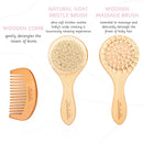 3 Piece Wooden Baby Hair Brush and Comb Set for Newborns & Toddlers in Chic Gift Box - Ultra Soft Natural Goat Hair and Wood Baby Brush Set Prevents Cradle Cap - Perfect Registry Gift (Sage) by TinyTreasures Baby Boutique