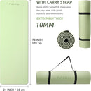 Yoga Mat Non Slip Anti-tear,extra thick-2/5 inch（10MM）High Resiliency Professional POE Yoga Mats for Women Men Kids,72"x24"inch,Workout, Yoga, Pilates and Floor Exercise, with Carrier Strap by TinyTreasures Baby Boutique