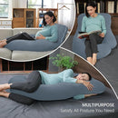 MOON PARK Pregnancy Pillows for Sleeping - U Shaped Full Body Maternity Pillow with Removable Cover - Support for Back, Legs, Belly, HIPS - 57 Inch - Grey - Cooling Cover by TinyTreasures Baby Boutique