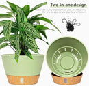 QCQHDU 2 Pack Hanging Planters for Indoor Outdoor Plants, 10 Inch Hanging Baskets Flower Pots with Reservoir Tray & Visible Water-Level by CozyNest Decor