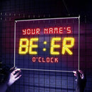 Personalized Beer O'Clock Neon Sign, Custom Wall Sign for Home Bar, Man Cave, Pub, Game Room, LED Beer Light Decor (Beer O'clock) by CozyNest Decor