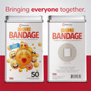 BioSwiss Bandages, Emoji Shaped Self Adhesive Bandage, Latex Free Sterile Wound Care, Fun First Aid Kit Supplies for Kids, 50 Count by TinyTreasures Baby Boutique